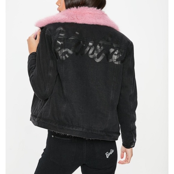 Missguided Jackets & Blazers - Misguided Barbie Black Denim Jacket